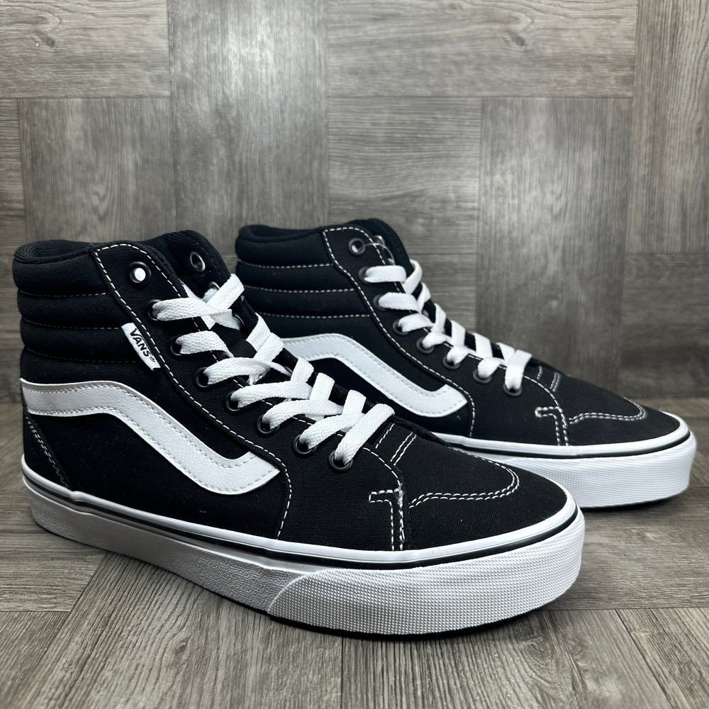 Vans Sk8-Hi Sneakers Womens 8 Black White Canvas High Top Classic NEW - Picture 5 of 8